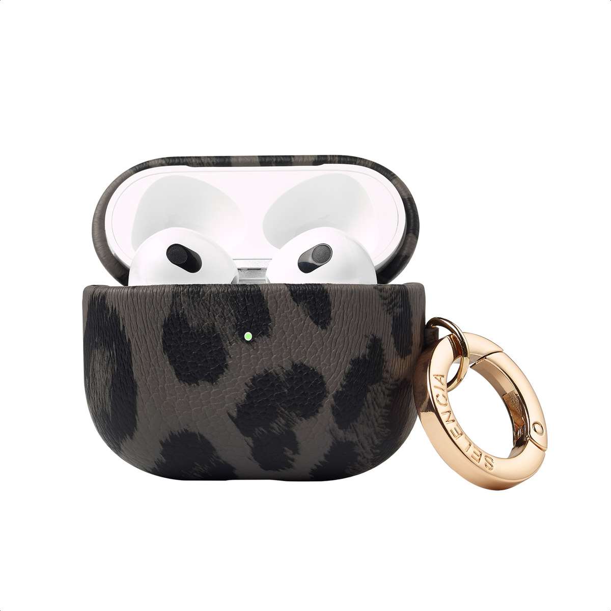 Selencia Sabi Hülle Panthermuster für das Apple Airpods 3 - Midnight Black