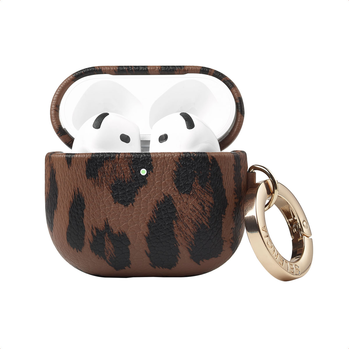 Selencia Sabi Hülle Panthermuster für das Apple AirPods 5 / 4 - Mocha Brown