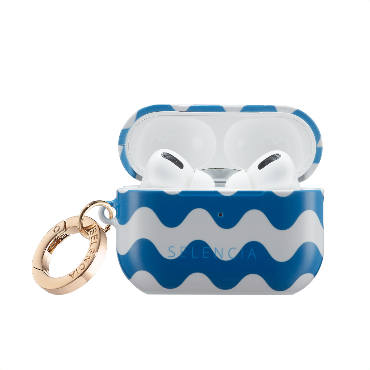 Selencia Vivid Case für das Apple AirPods Pro 2 - Wave Vibes Classic Blue