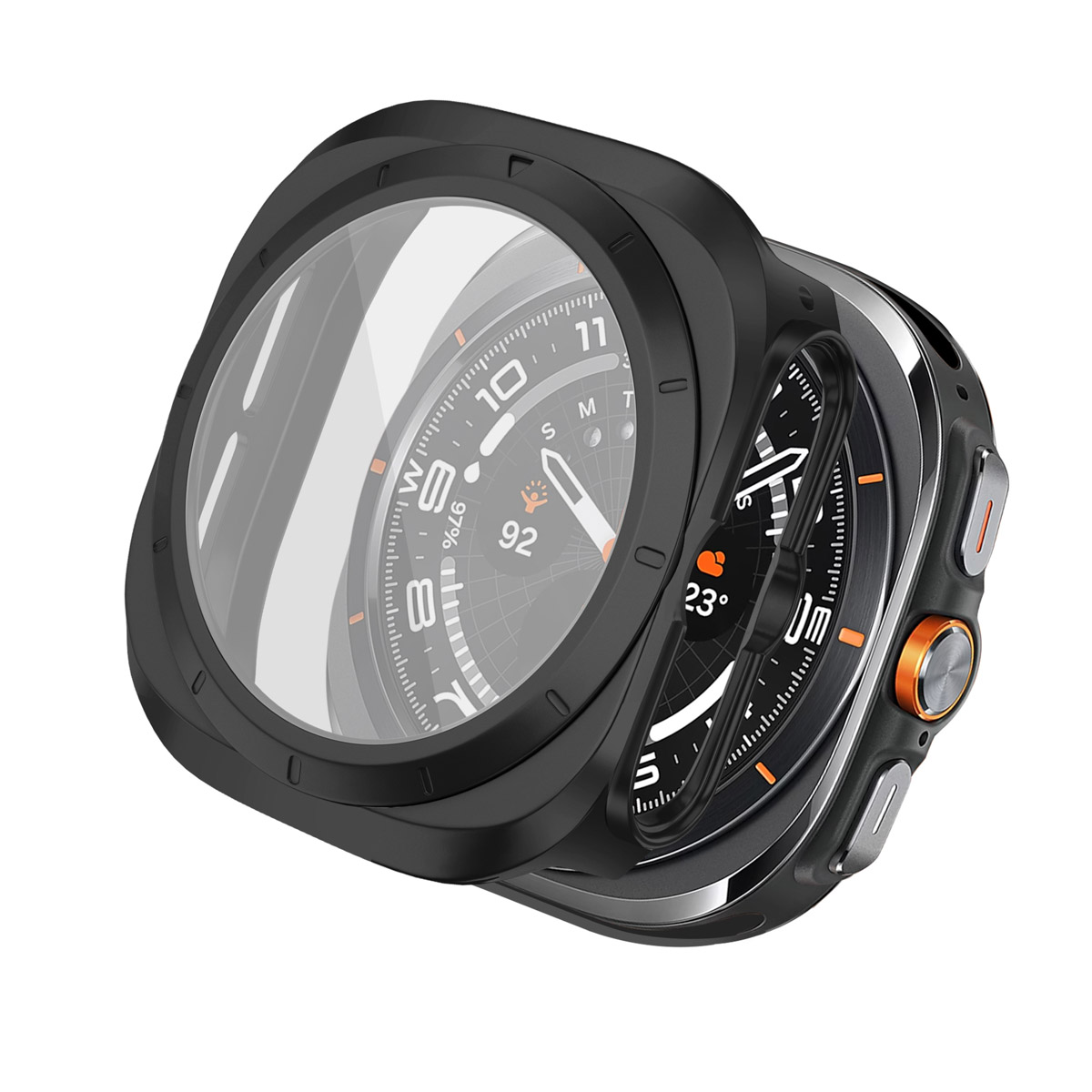imoshion Full Cover Hard Case für das Samsung Galaxy Watch Ultra (2024/2025) - Schwarz