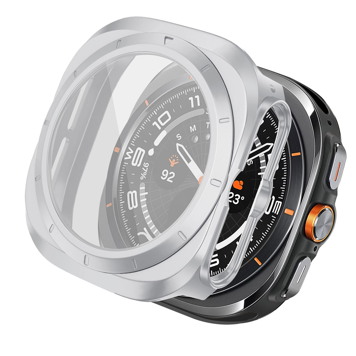 imoshion Full Cover Hard Case für das Samsung Galaxy Watch Ultra (2024/2025) - Silber