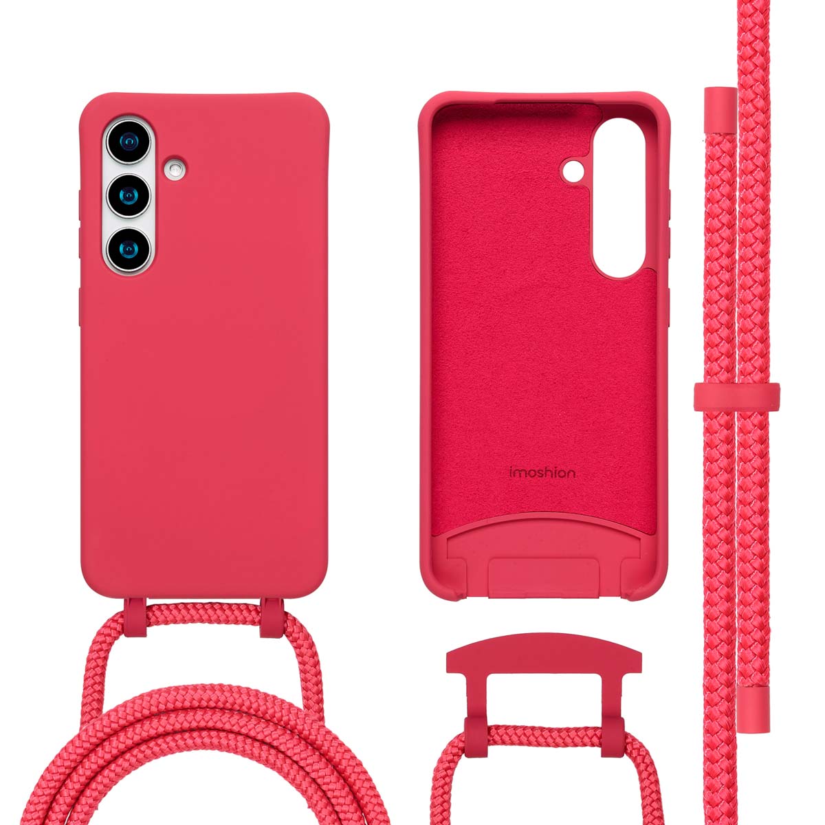 imoshion Color Backcover mit abnehmbarem Handykette und MagSafe für das Samsung Galaxy S25 / S24 - Red Raspberry