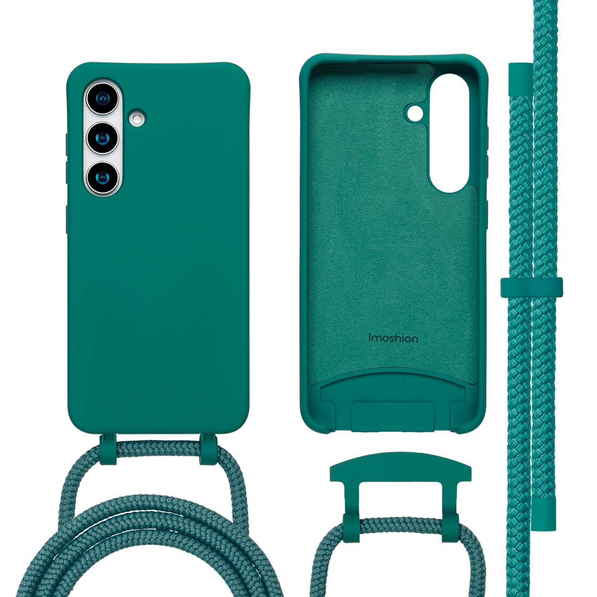 imoshion Color Backcover mit abnehmbarem Handykette und MagSafe für das Samsung Galaxy S25 / S24 - Dunkelgrün