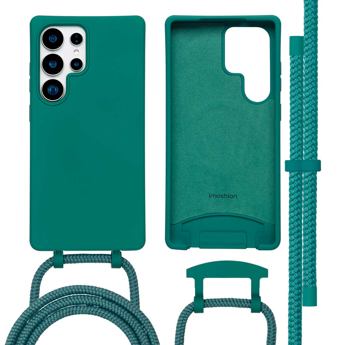 imoshion Color Backcover mit abnehmbarem Handykette und MagSafe für das Samsung Galaxy S25 Ultra - Dunkelgrün