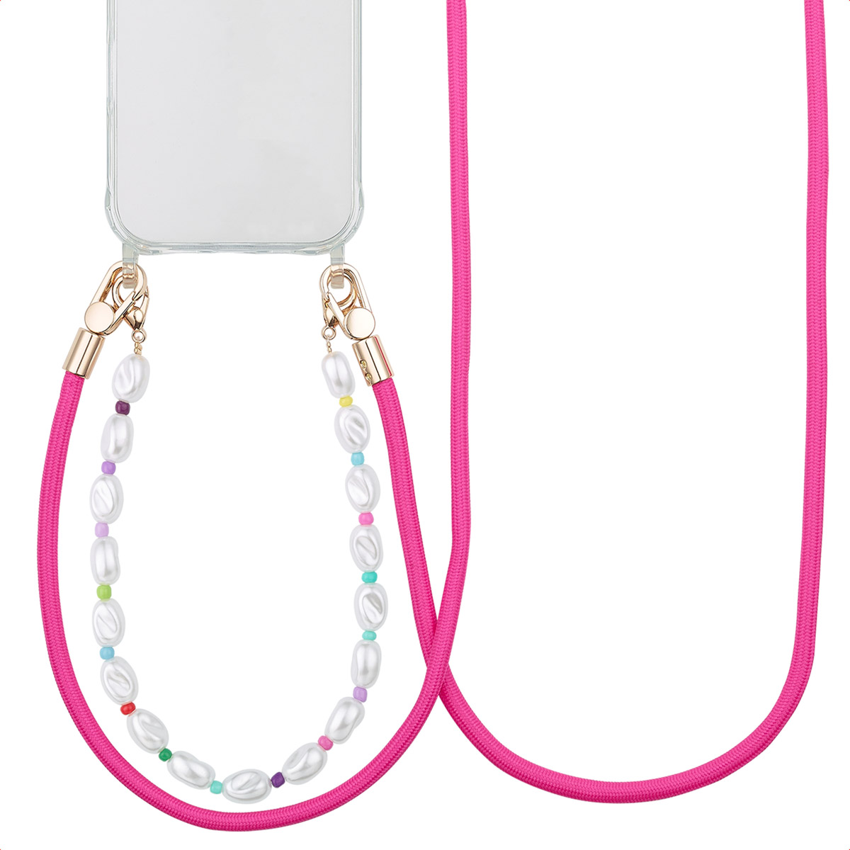imoshion Farbige Handyketten Set mit Perlen – Rosa
