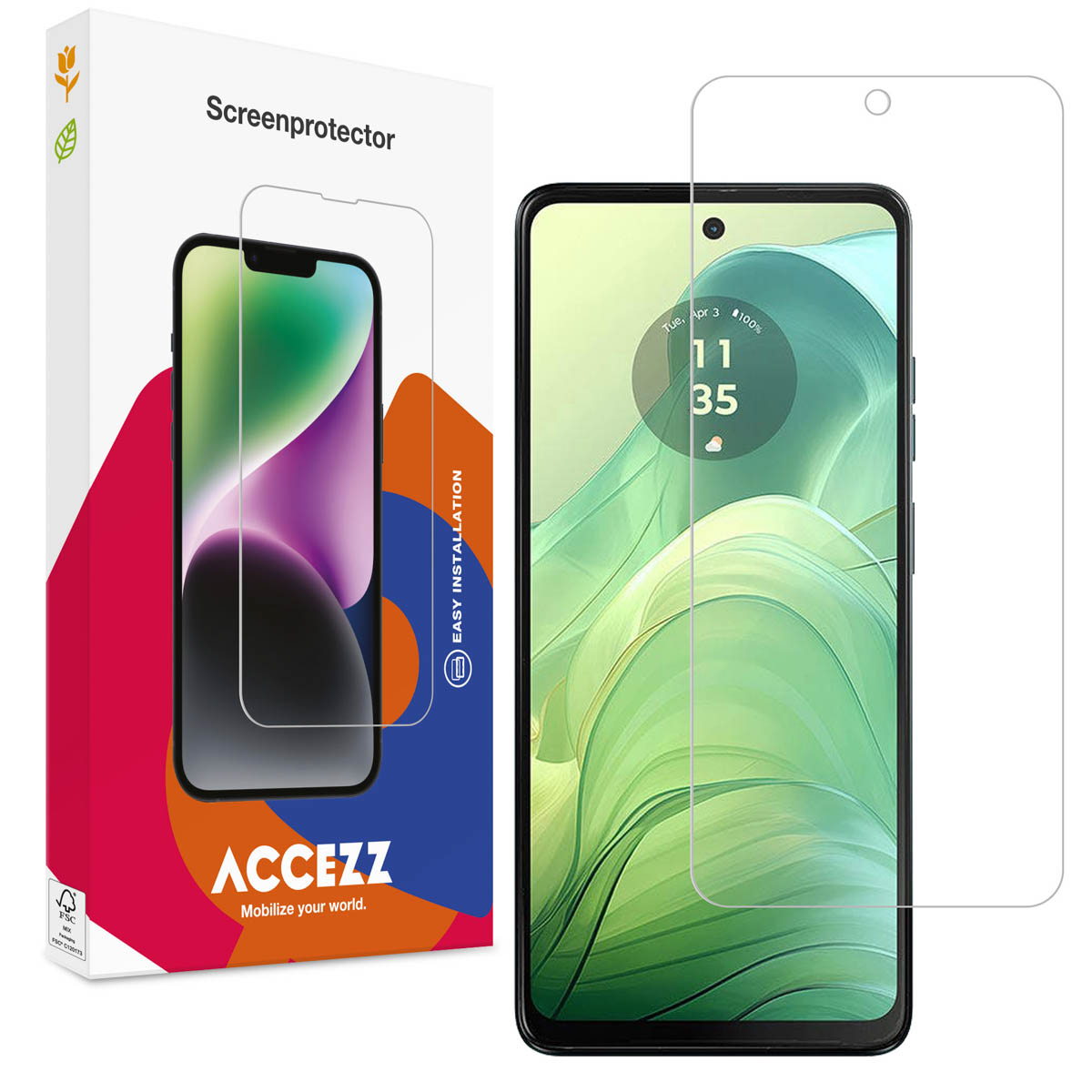 Accezz Screen Protector aus gehärtetem Glas für das Motorola Moto G04 / G24 / G24 Power