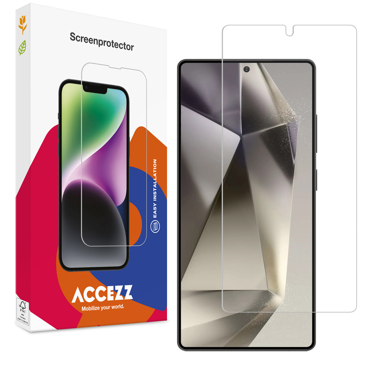 Accezz Screen Protector aus gehärtetem Glas für das Samsung Galaxy S25 Ultra