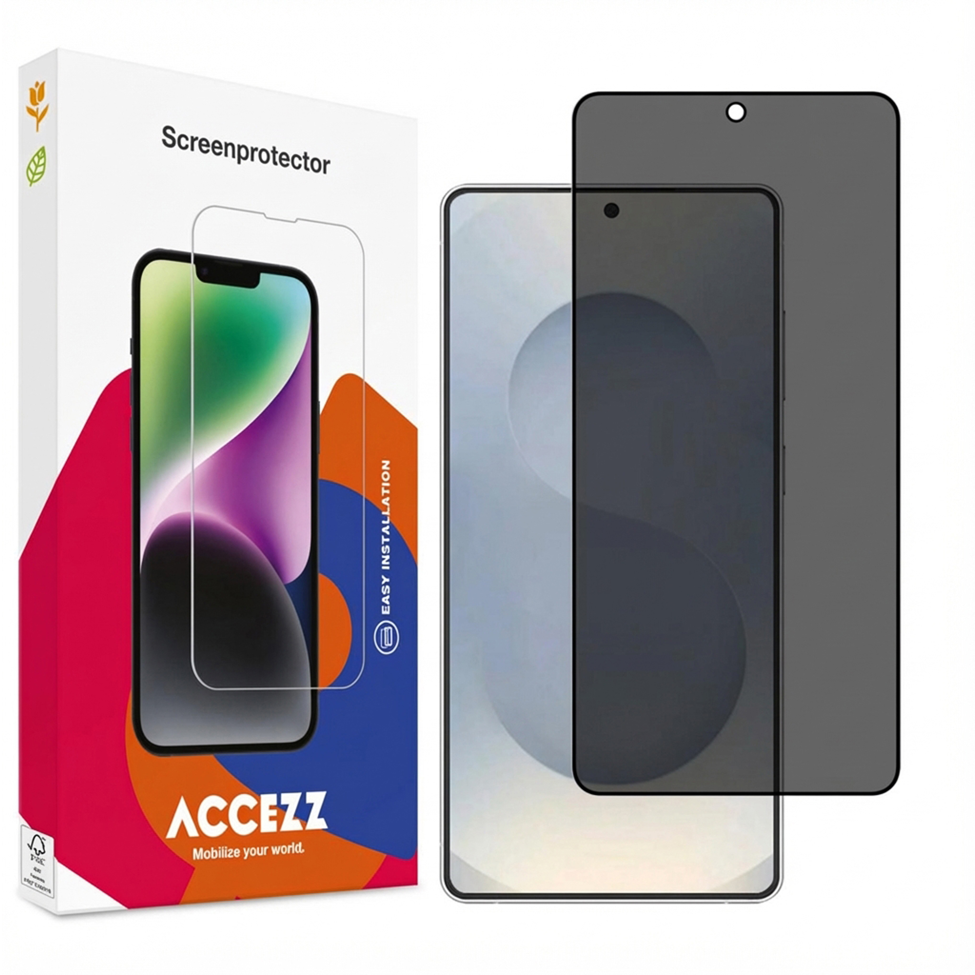Accezz Privacy Displayschutz aus gehärtetem Glas für das Samsung Galaxy S25 Edge