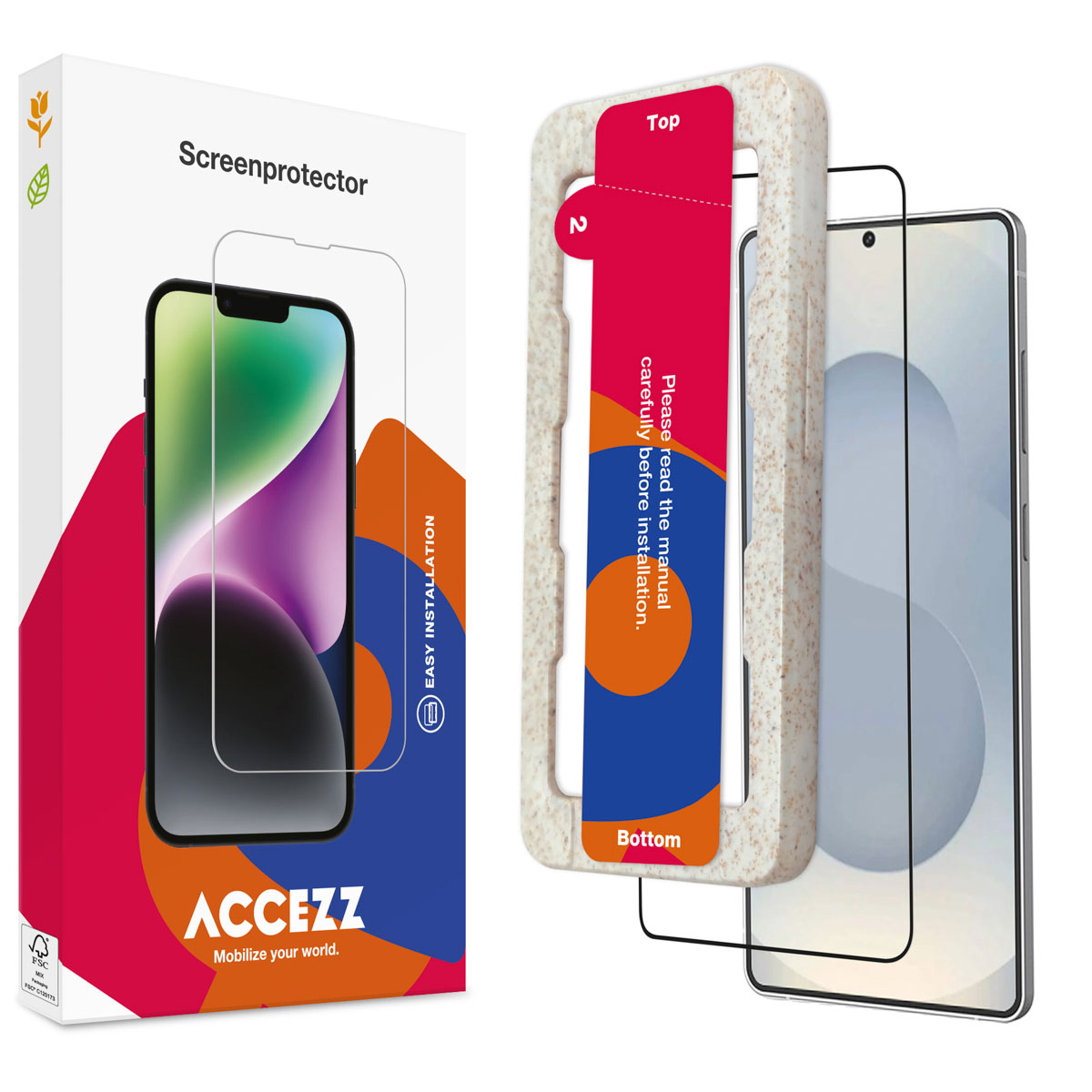 Accezz Vollflächige Schutzfolie aus gehärtetem Glas mit Applikator für das Samsung Galaxy S25 Edge