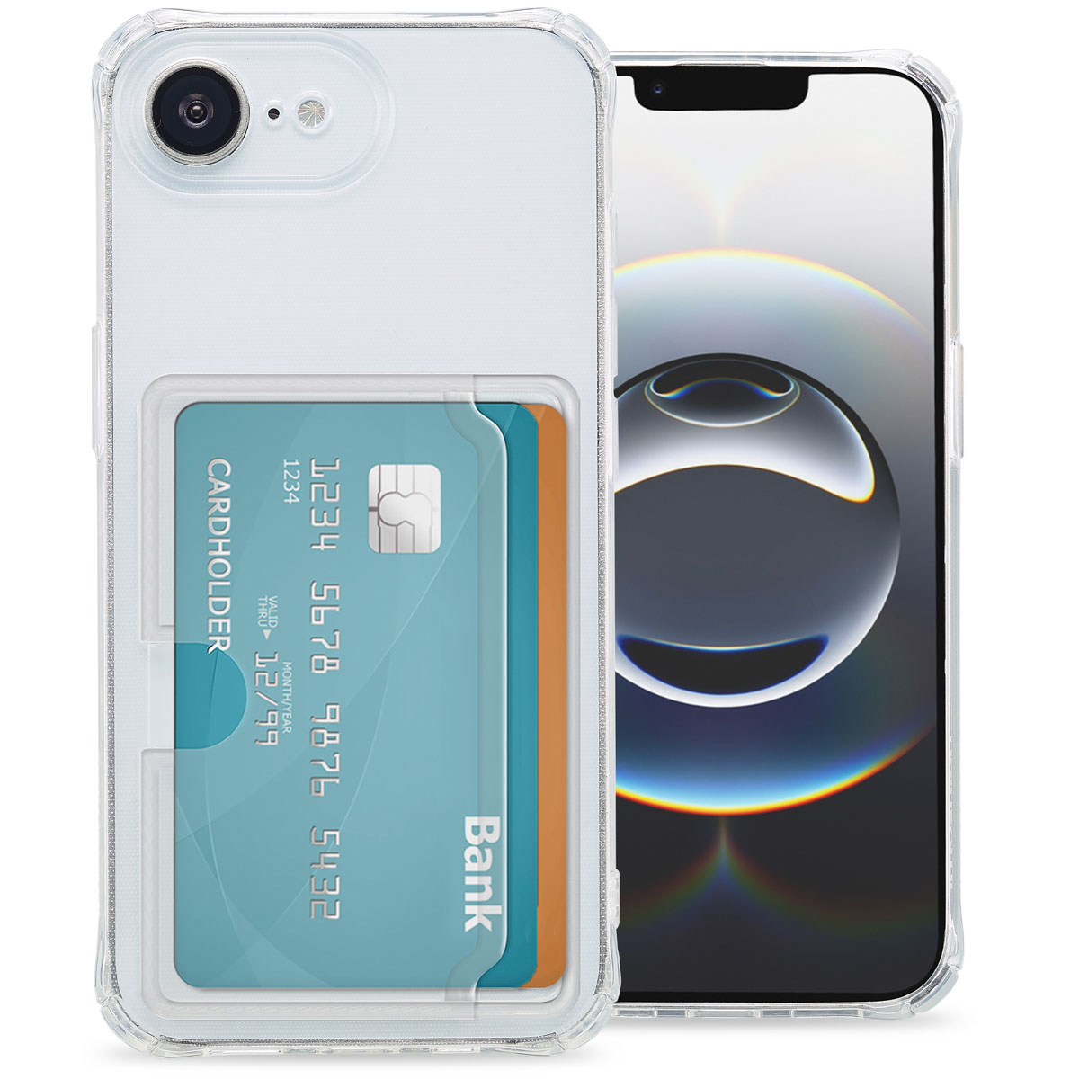 imoshion Soft Case Back Cover mit Kartenhalter für das Apple iPhone 17e / 16e - Transparent