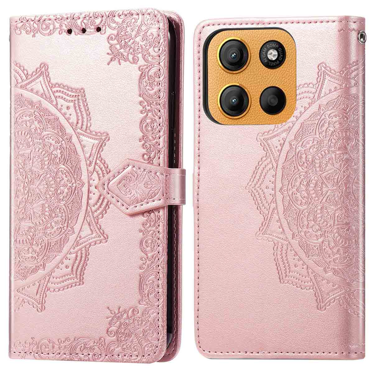 imoshion Mandala Klapphülle für das Motorola Moto G15 / G15 Power - Rosé gold