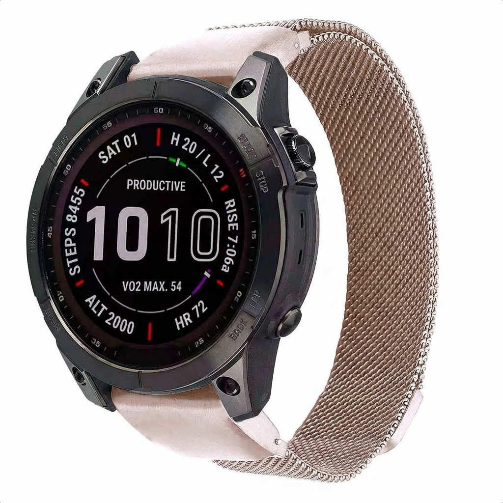 imoshion QuickFit® Milanese Armband - Garmin 20 mm Anschluss - Größe L/XL - Starlight