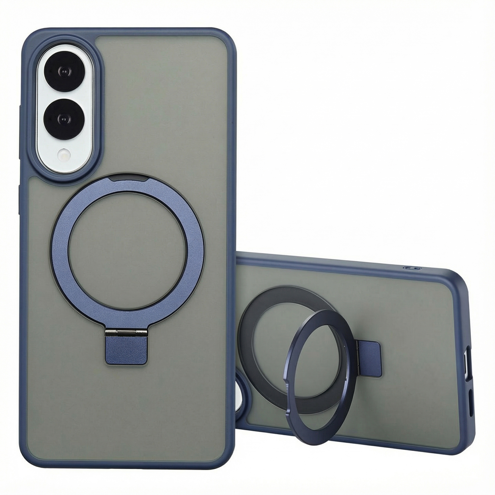 Accezz Ring Stand Backcover mit MagSafe für das Samsung Galaxy S25 Edge - Blau