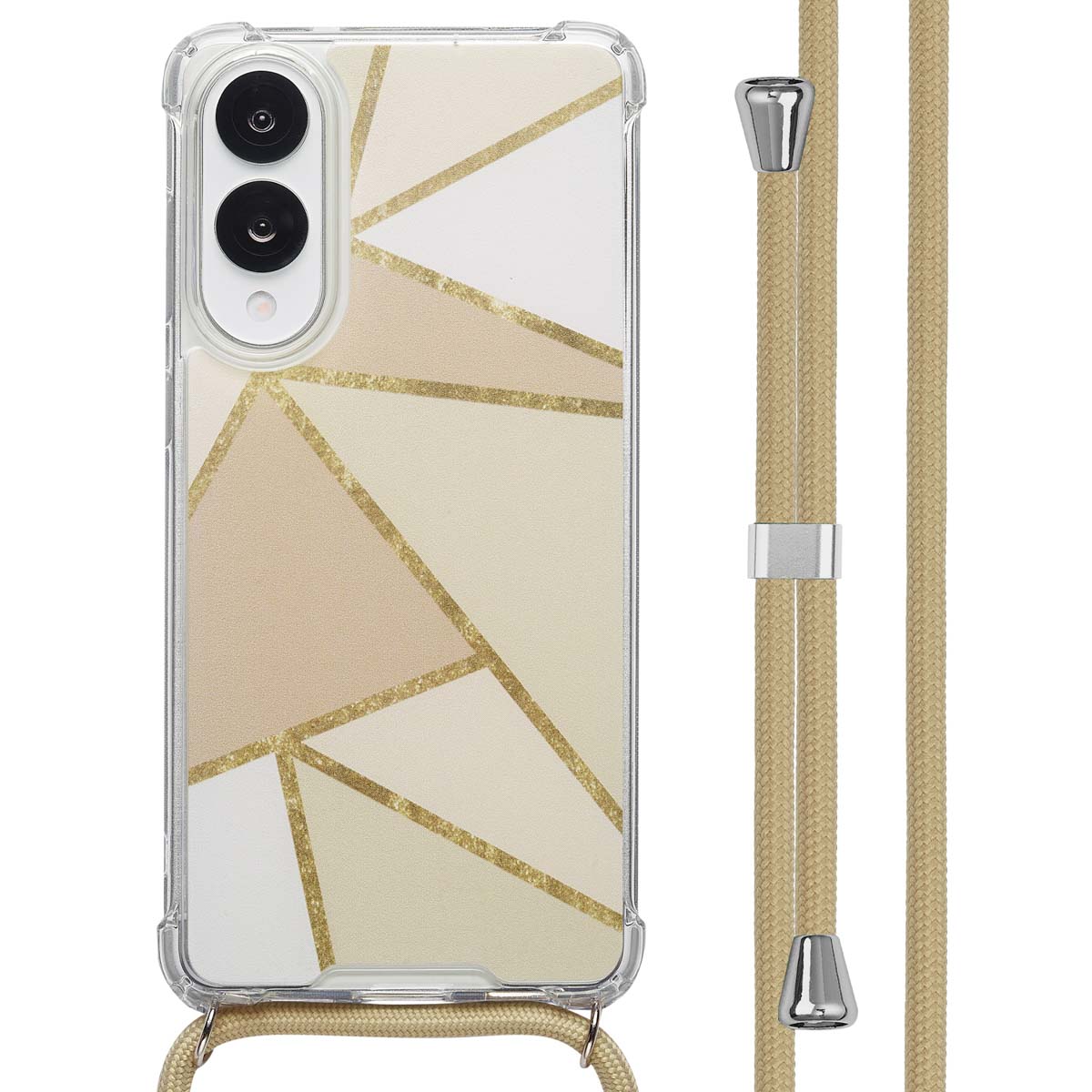 imoshion Design Hülle mit Band für das Samsung Galaxy S25 Edge - Beige Graphic