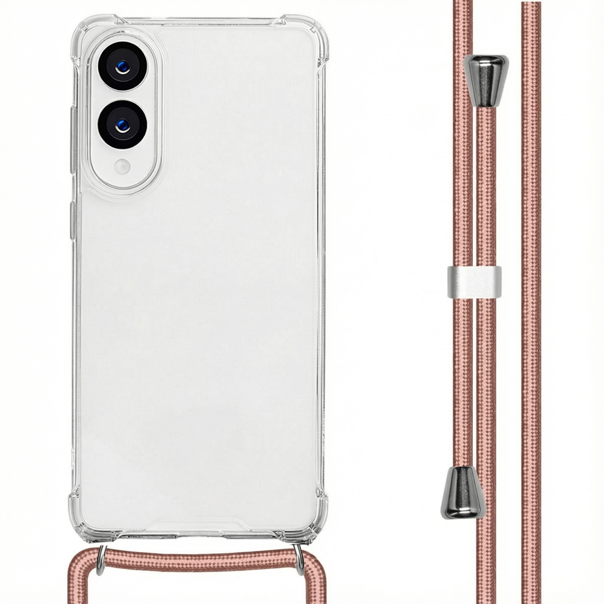 imoshion Transparentes Backcover mit Band für das Samsung Galaxy S25 Edge - Rosé gold