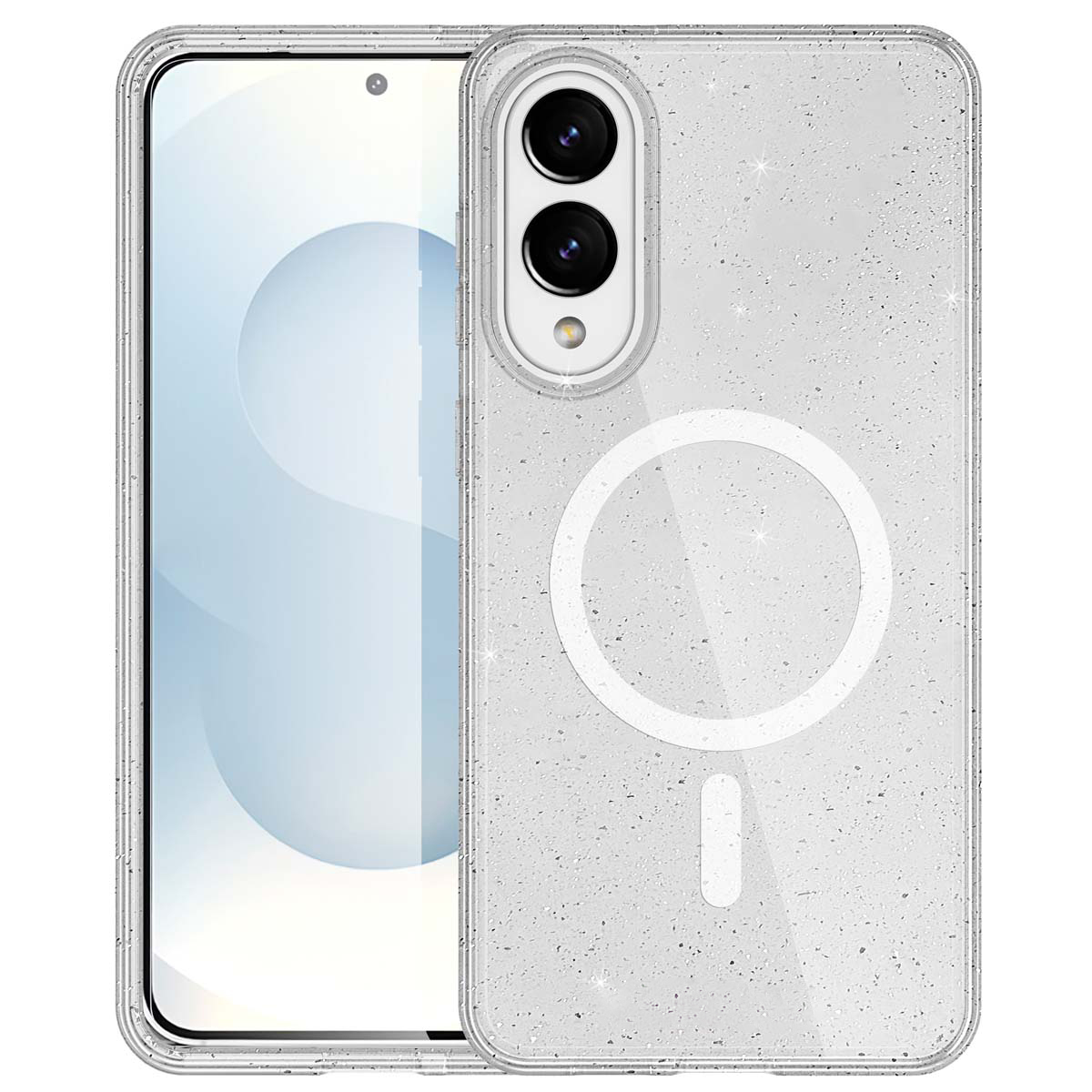 imoshion Sparkle Back Cover mit MagSafe für das Samsung Galaxy S25 Edge - Transparent