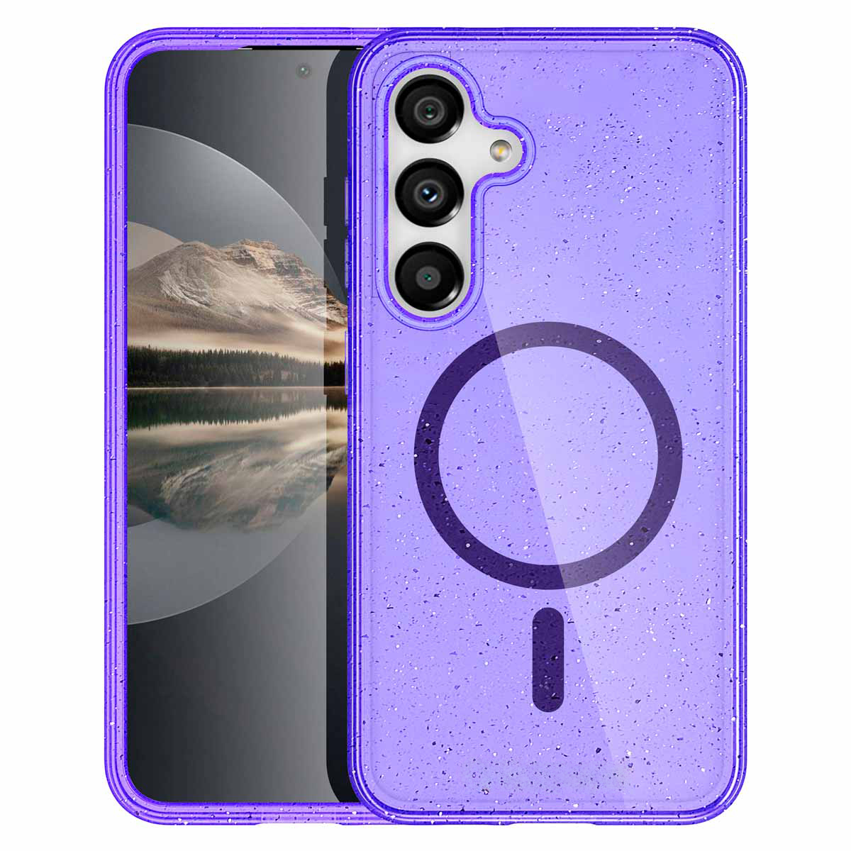 imoshion Sparkle Back Cover mit MagSafe für das Samsung Galaxy S25 Plus - Violett