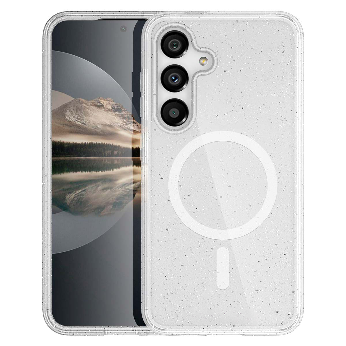 imoshion Sparkle Back Cover mit MagSafe für das Samsung Galaxy S25 Plus - Transparent