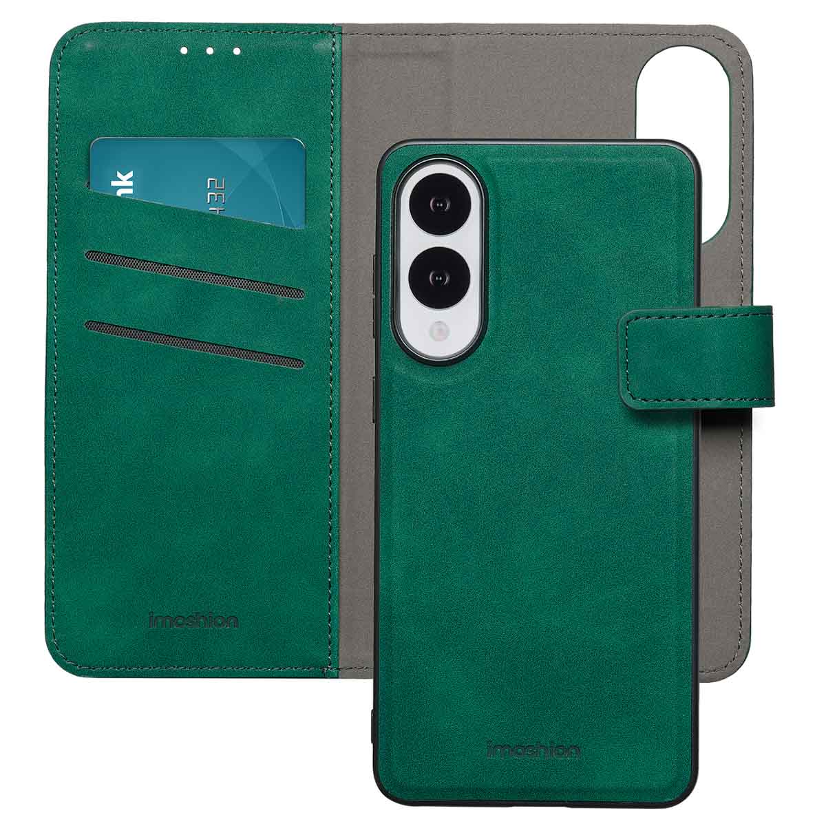 imoshion Entfernbare 2-1 Luxus Klapphülle für das Samsung Galaxy S25 Edge - Dunkelgrün