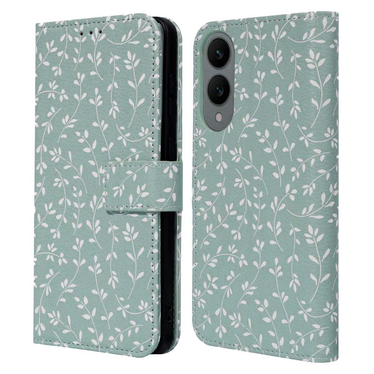imoshion Design Klapphülle für das Samsung Galaxy S25 Edge - Smoke Green Flowers