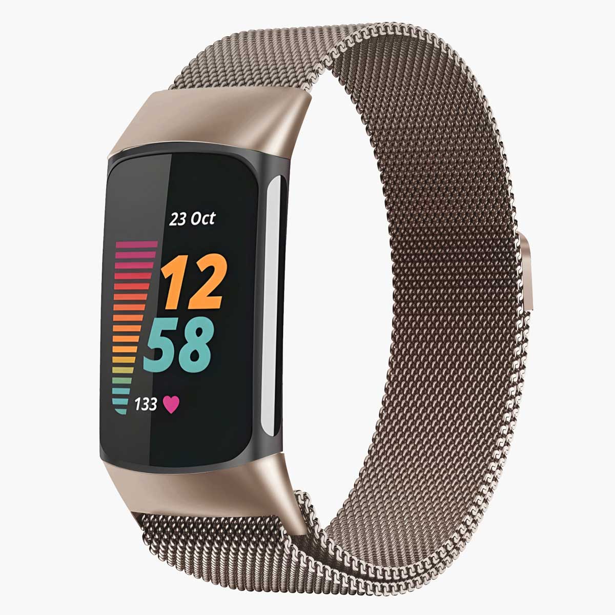 imoshion Magnetisches Milanaise Armband für das Fitbit Charge 5 - Größe M - Champagne