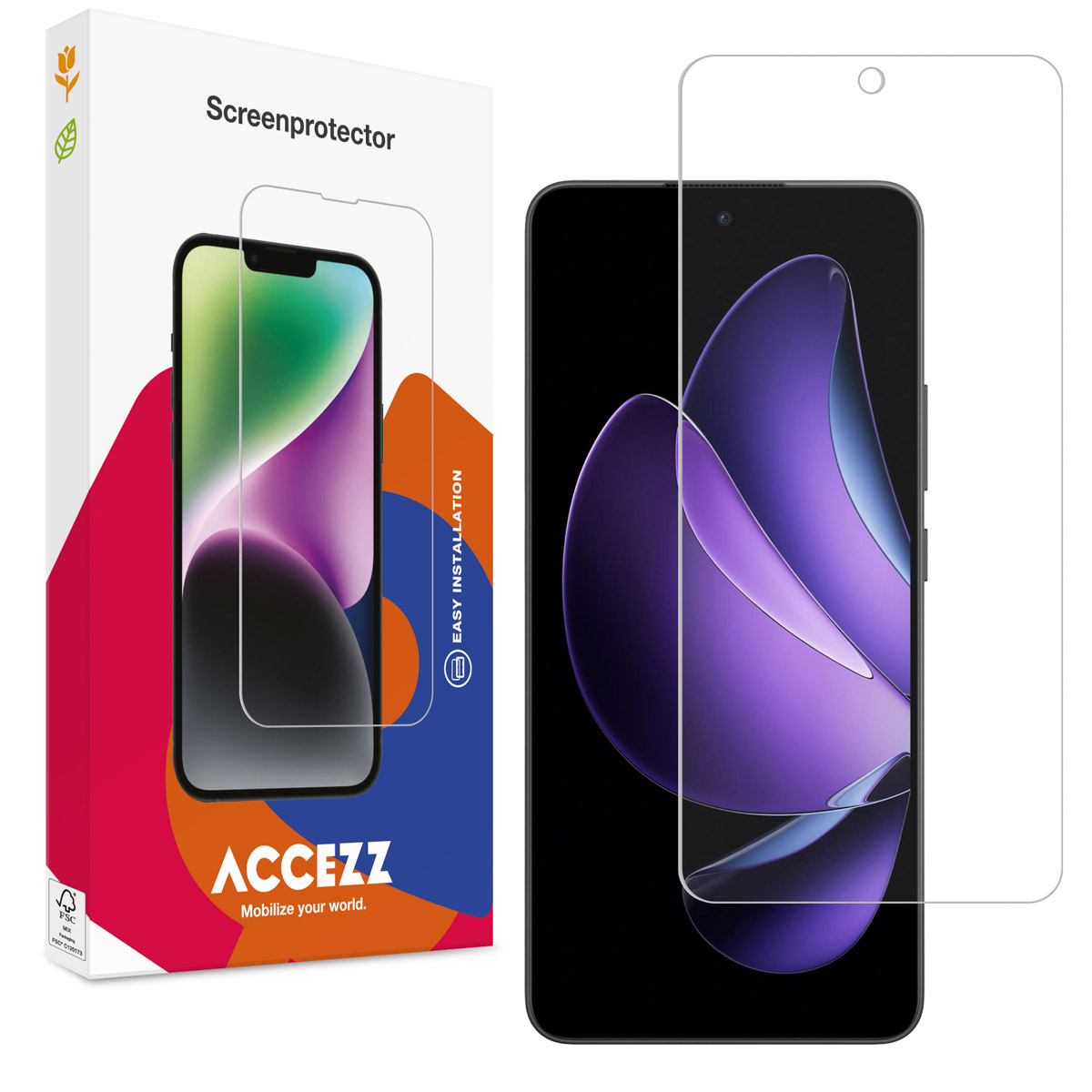 Accezz Screen Protector aus gehärtetem Glas für das Oppo Reno 13 F