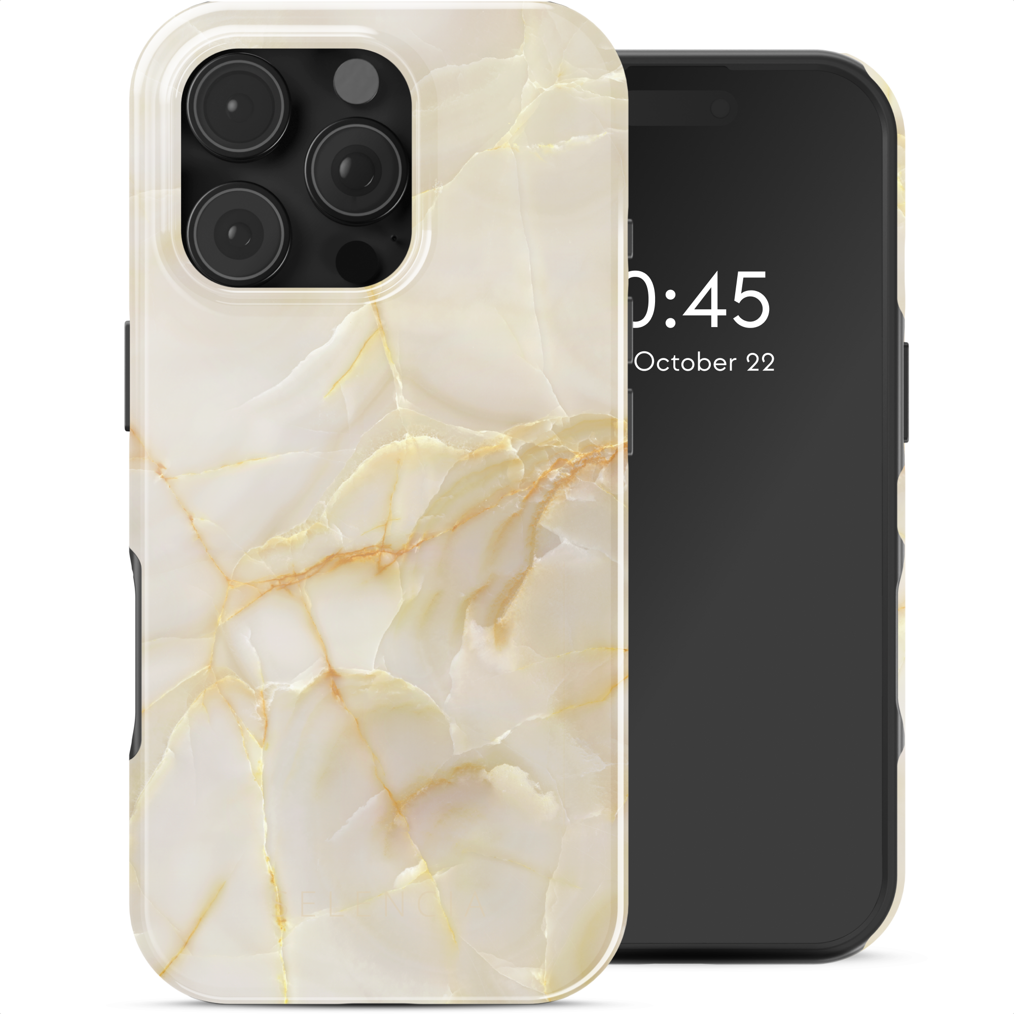 Selencia Vivid Back Cover für das Apple iPhone 16 Pro - Golden Beige Marble
