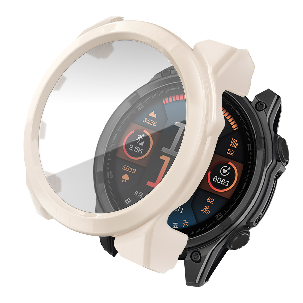 imoshion Full Cover Hard Case für das Garmin Fenix 8 - 43 mm - Beige