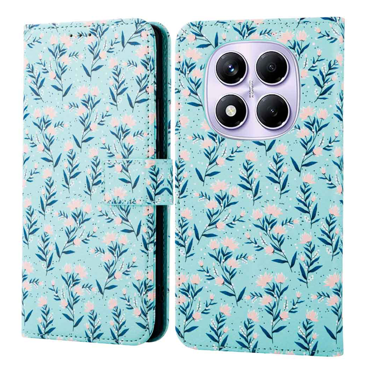imoshion Design Klapphülle für das Xiaomi Redmi Note 14 Pro (4G) - Blue Flowers