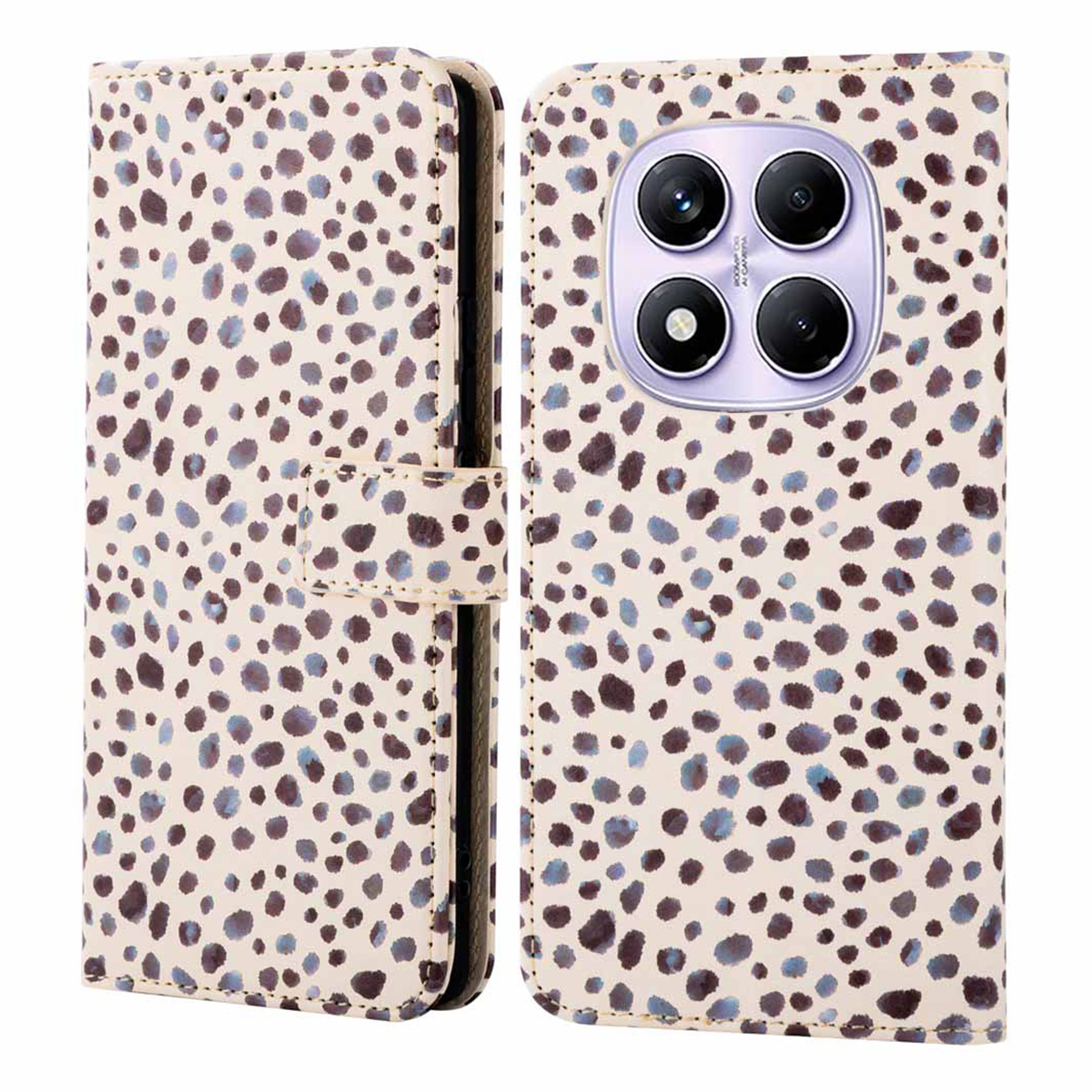 imoshion Design Klapphülle für das Xiaomi Redmi Note 14 Pro (4G) - Black And White Dots