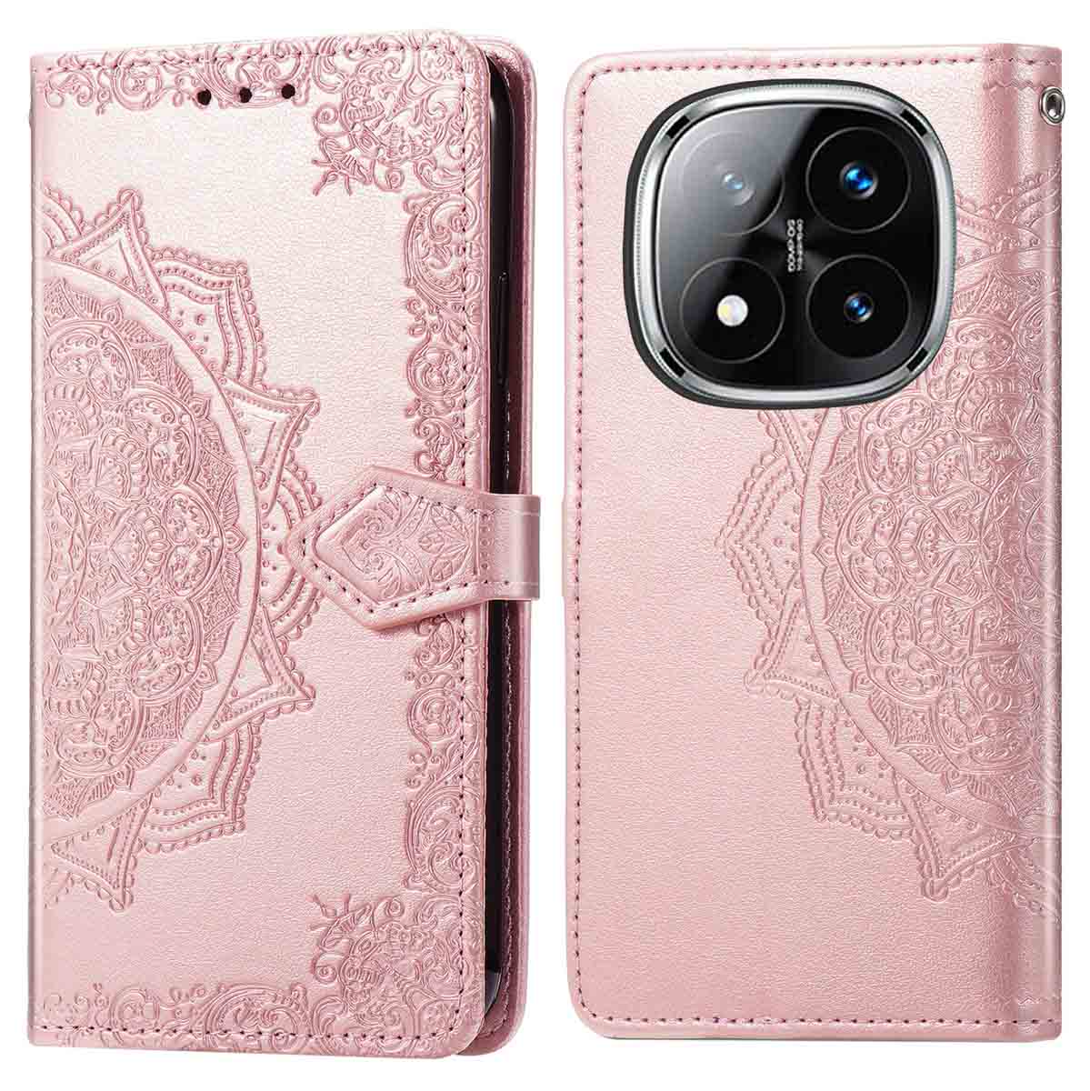 imoshion Mandala Klapphülle für das Xiaomi Redmi Note 14 Pro (4G) - Rosé gold