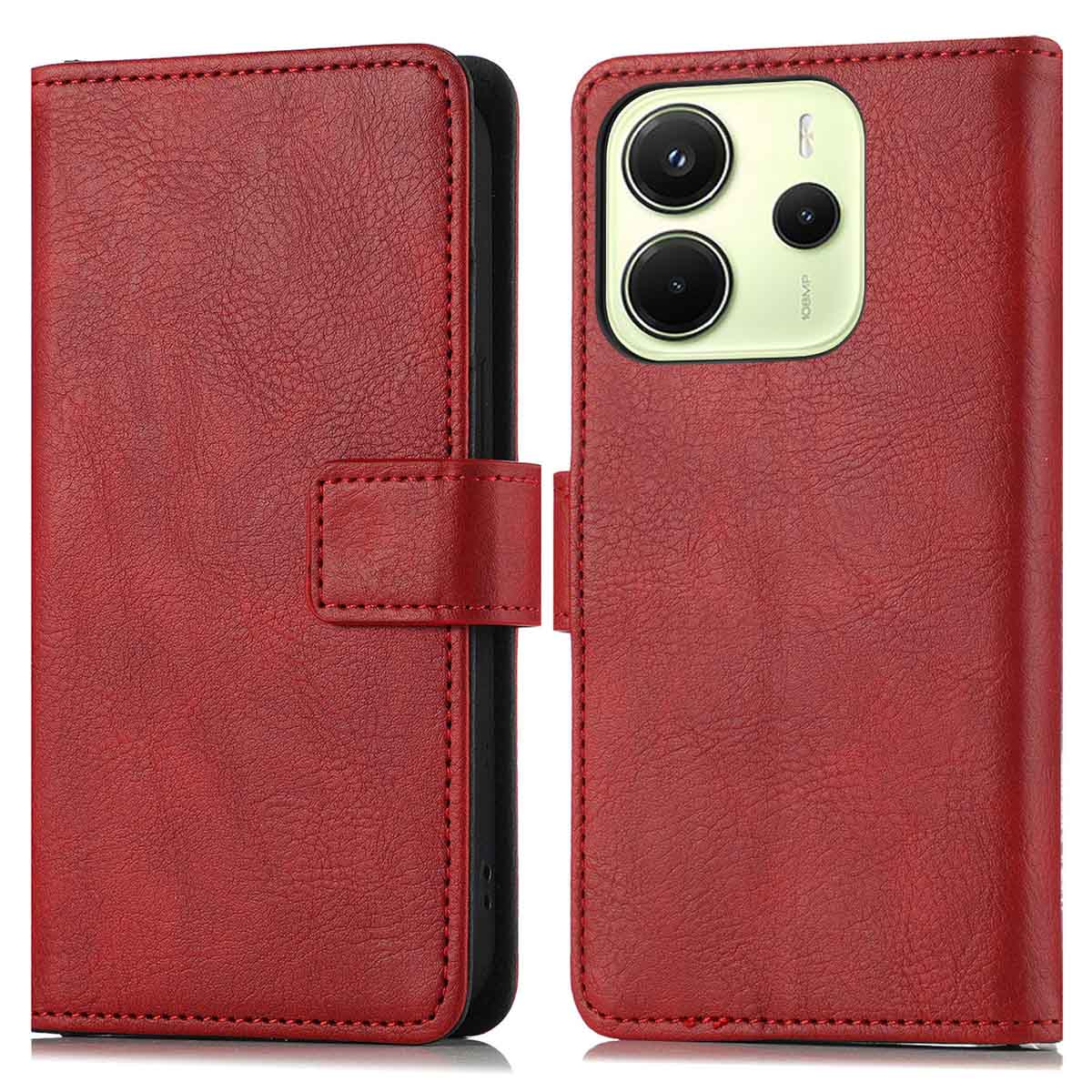 imoshion Luxuriöse Klapphülle für das Xiaomi Redmi Note 14 (4G) - Rot