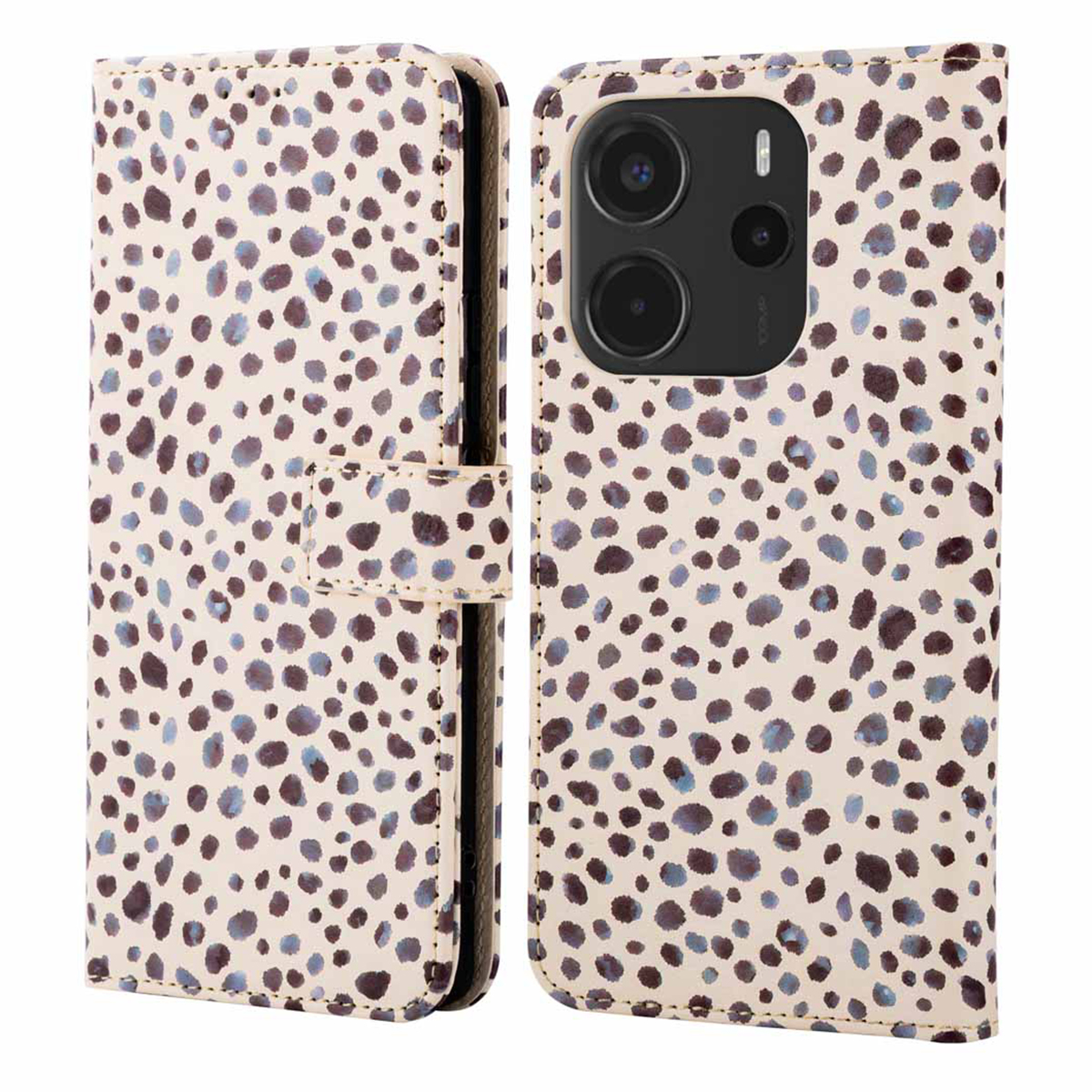imoshion Design Klapphülle für das Xiaomi Redmi Note 14 (4G) - Black And White Dots