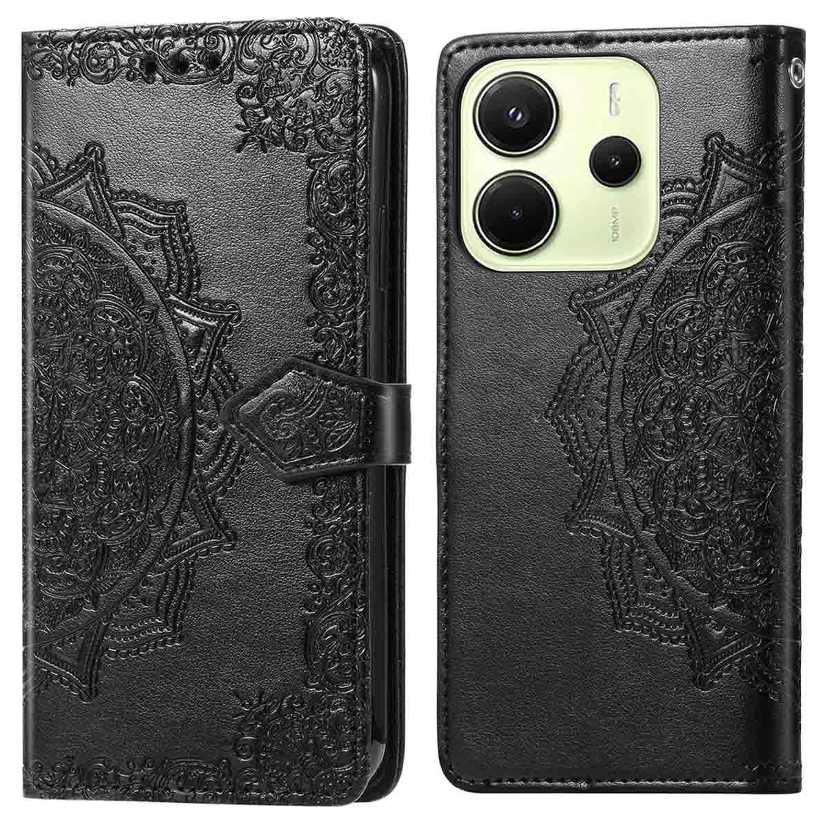 imoshion Mandala Klapphülle für das Xiaomi Redmi Note 14 (4G) - Schwarz