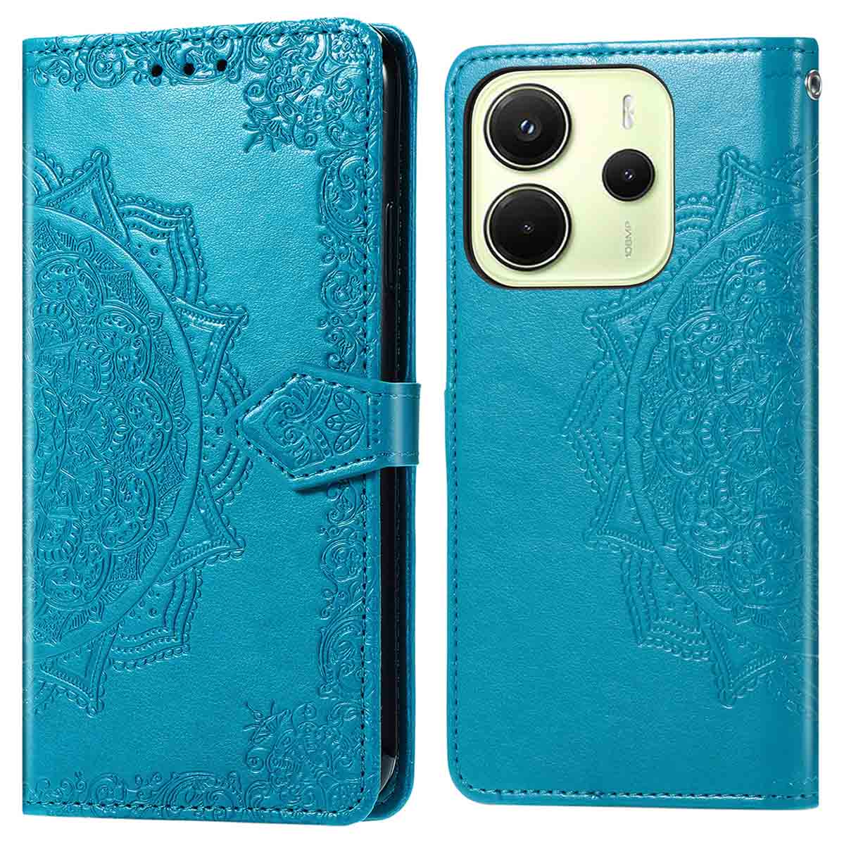 imoshion Mandala Klapphülle für das Xiaomi Redmi Note 14 (4G) - Türkis