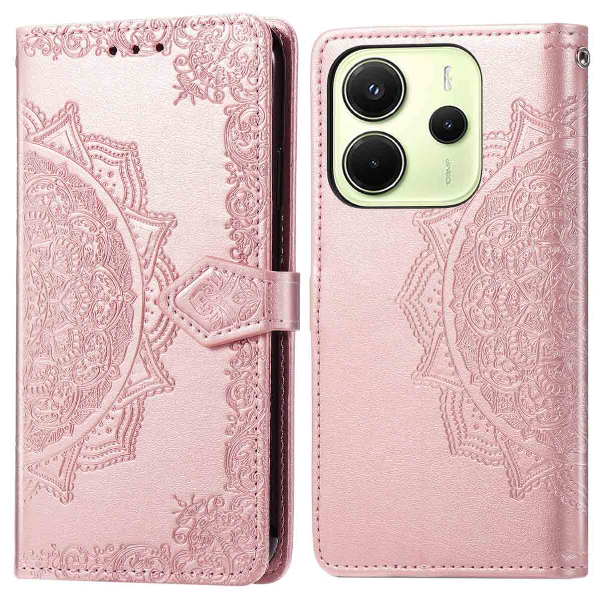 imoshion Mandala Klapphülle für das Xiaomi Redmi Note 14 (4G) - Rosé gold