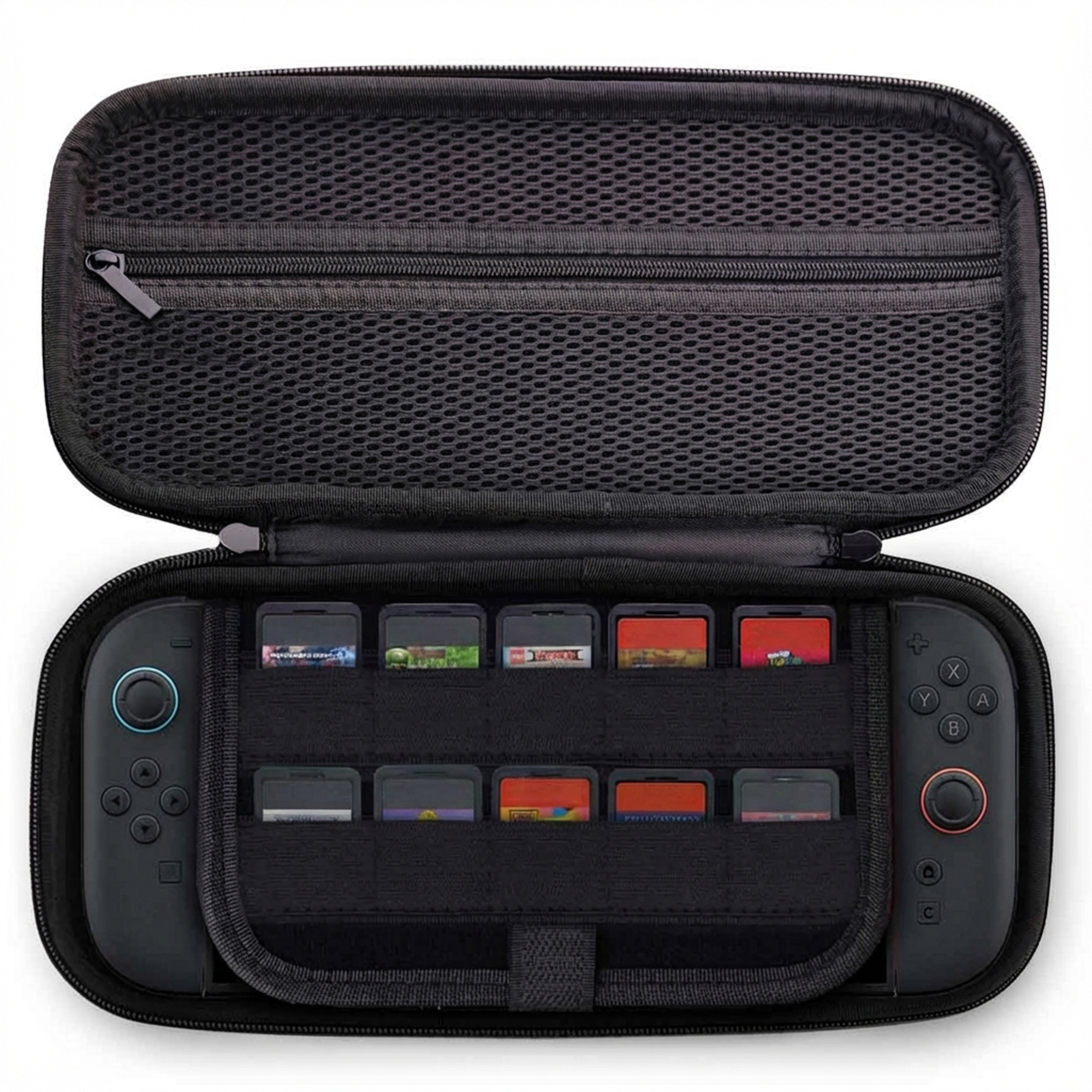 imoshion Schale Nintendo Switch 2 mit Reißverschlusstasche - Hülle für das Nintendo Switch 2 / Switch (OLED) mit Griff - Schwarz
