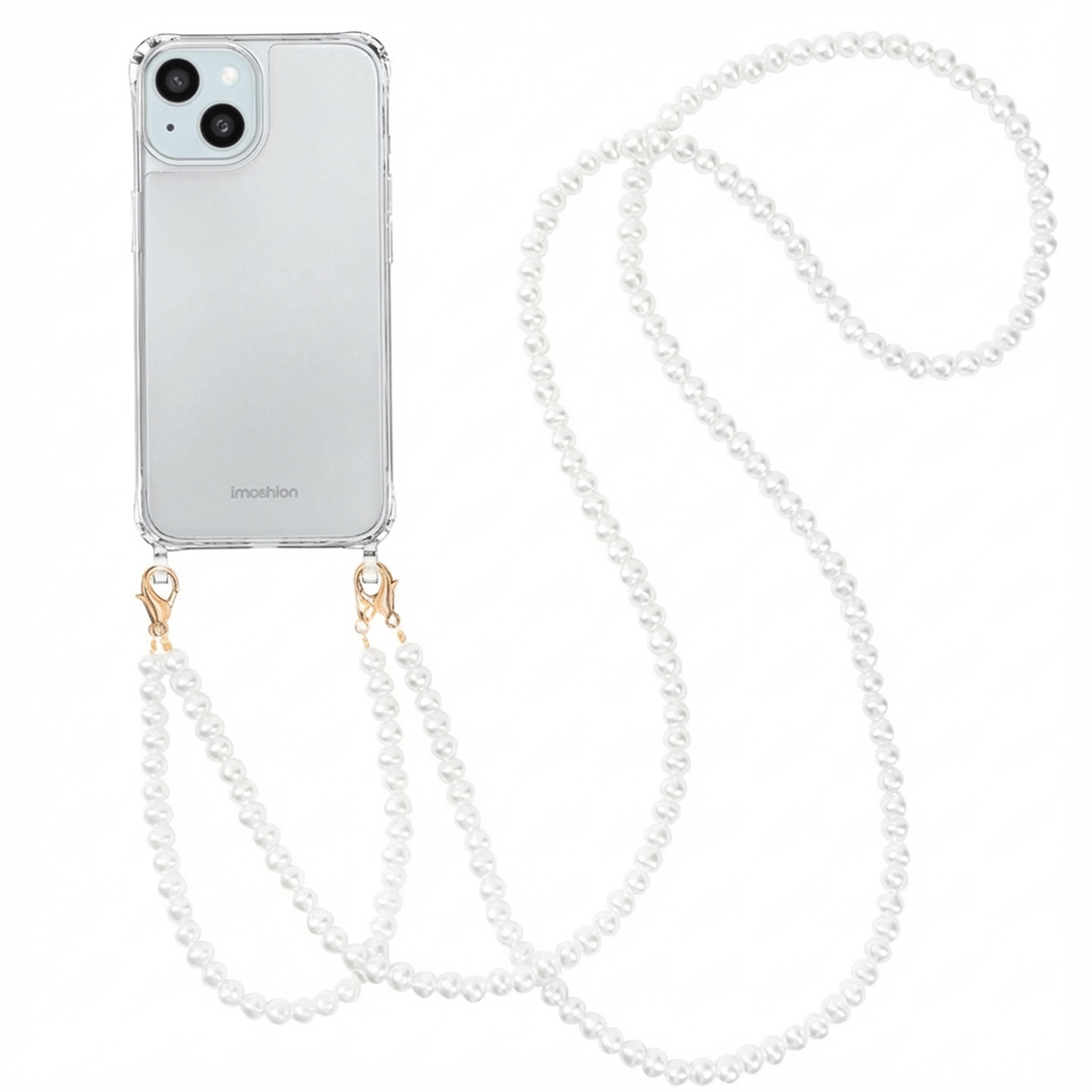 imoshion Backcover mit Handyketten für das Apple iPhone 15 - Perlen