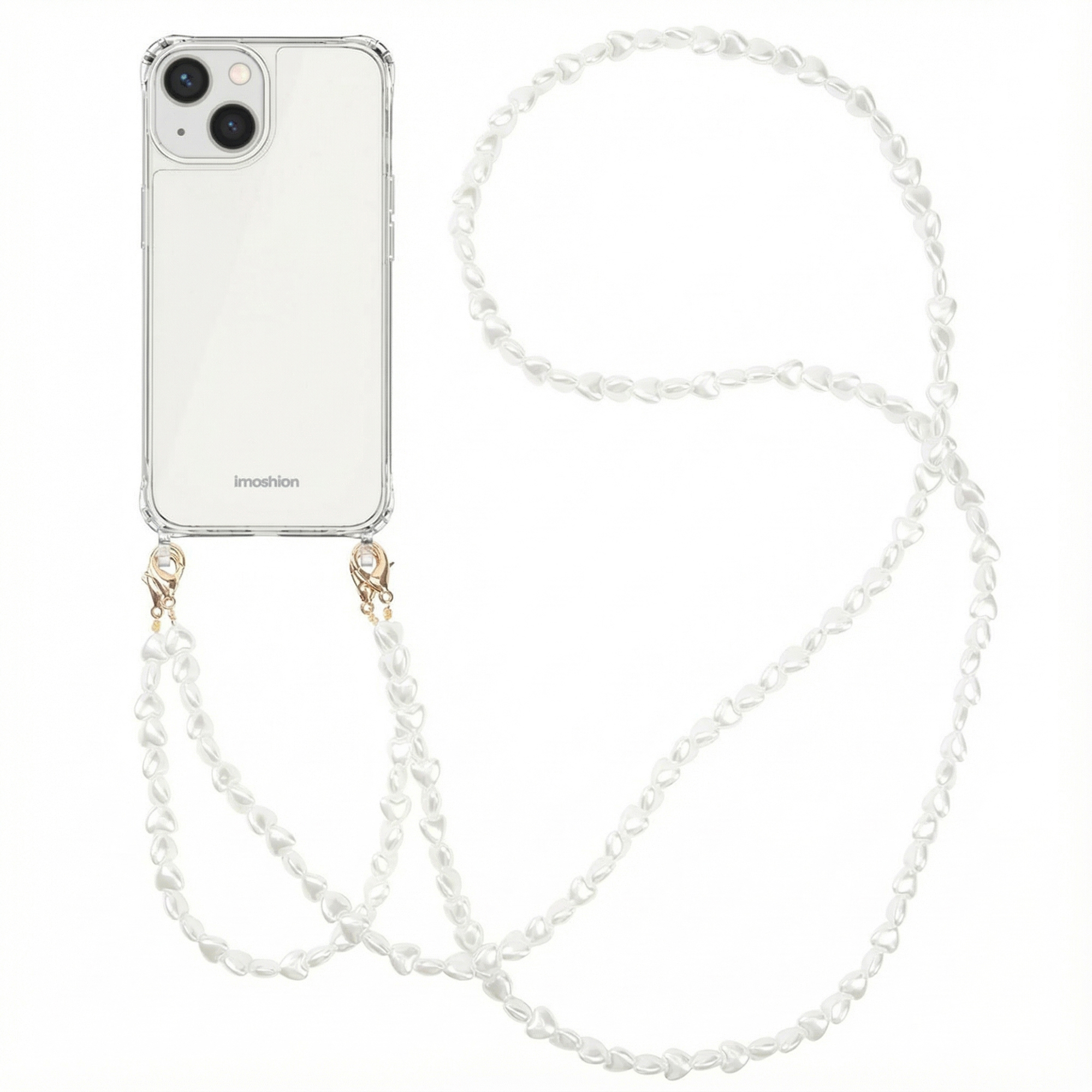 imoshion Back Cover mit Band + Armband für das Apple iPhone 13 - Perlenherzen