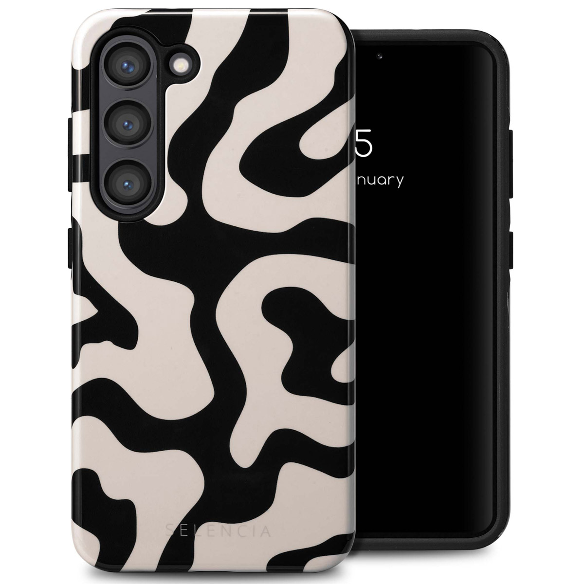 Selencia Vivid Back Cover für das Samsung Galaxy S23 - Art Wave Black