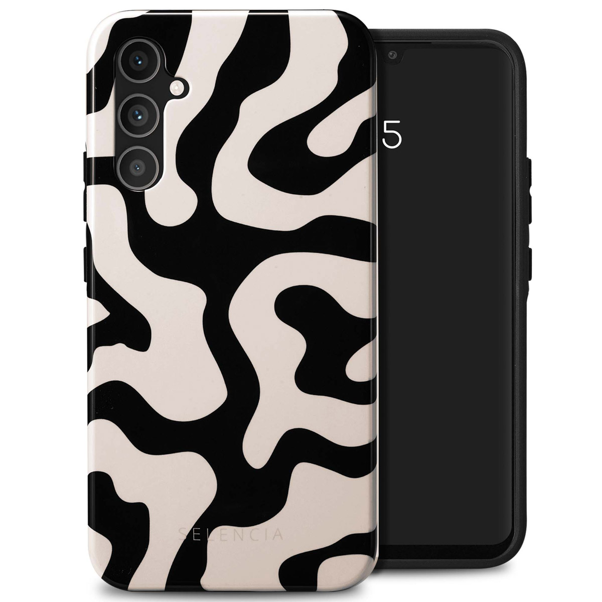 Selencia Vivid Back Cover für das Samsung Galaxy A34 (5G) - Art Wave Black