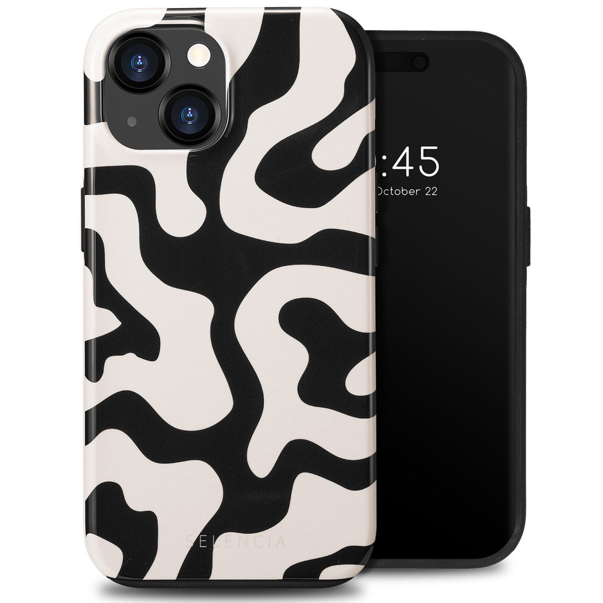 Selencia Vivid Back Cover für das Apple iPhone 15 - Art Wave Black