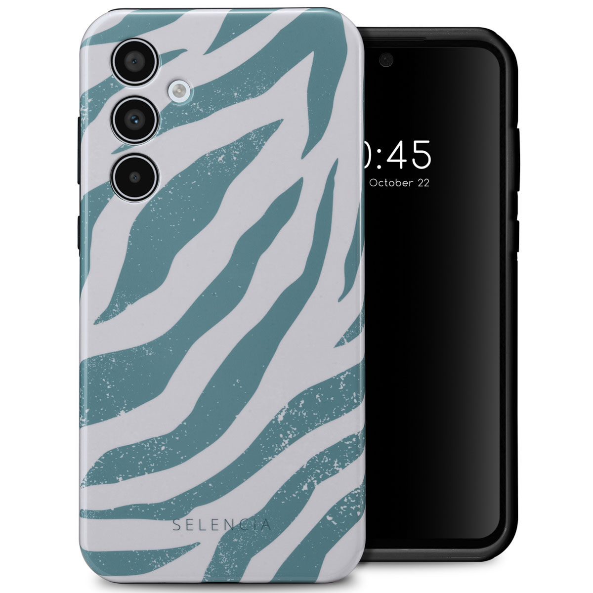 Selencia Vivid Back Cover für das Samsung Galaxy A35 - Colorful Zebra Pine Blue
