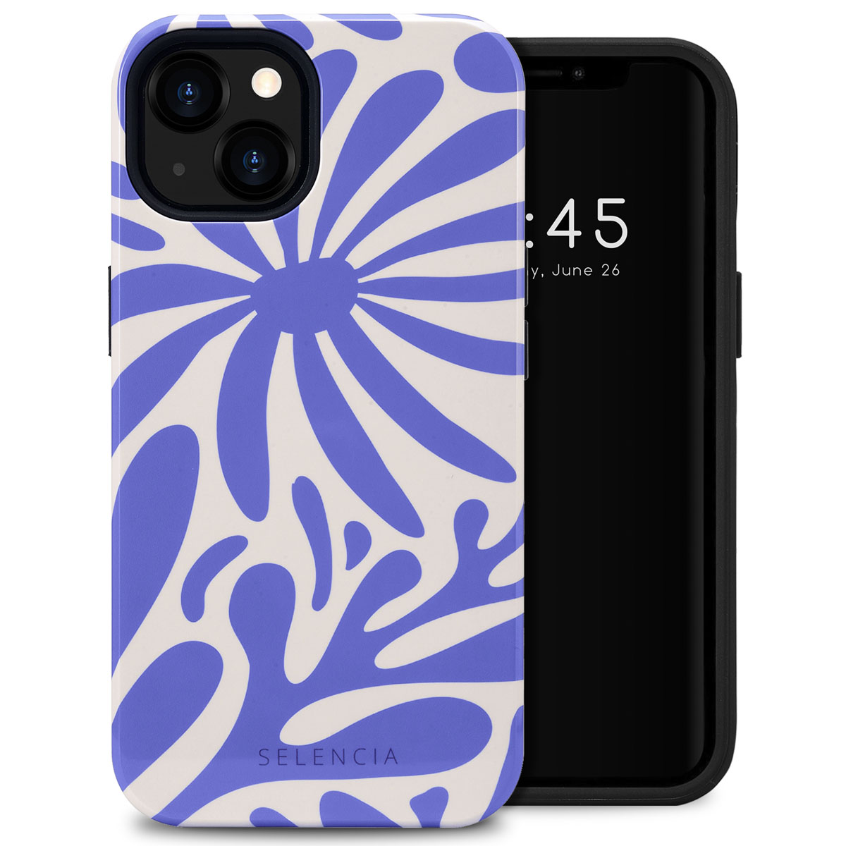 Selencia Vivid Back Cover für das Apple iPhone 13 - Modern Bloom Sapphire Blue