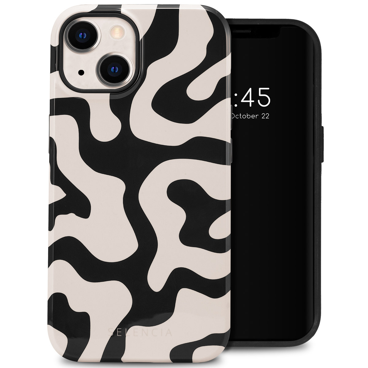 Selencia Vivid Back Cover für das Apple iPhone 14 - Art Wave Black
