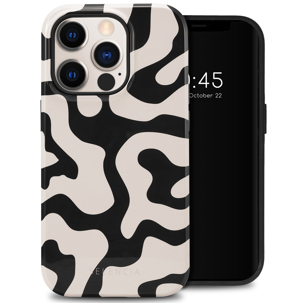 Selencia Vivid Back Cover für das Apple iPhone 14 Pro - Art Wave Black