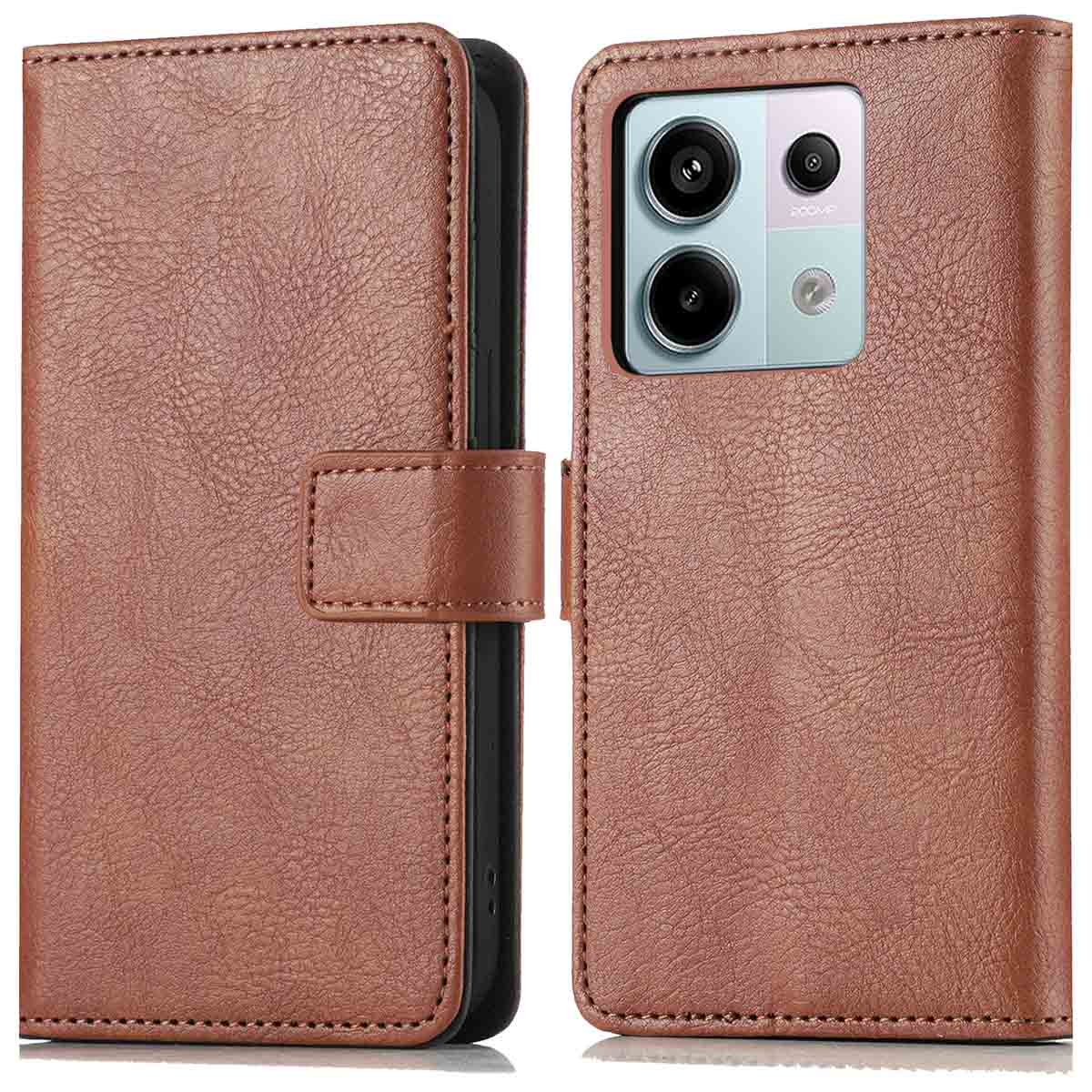 imoshion Luxuriöse Klapphülle für das Xiaomi Redmi Note 13 Pro (5G) / Poco X6 - Braun