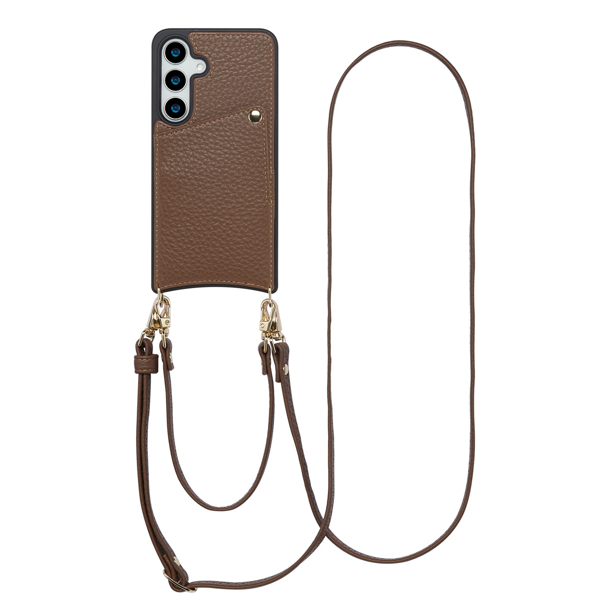 Selencia Nova HandyHülle mit Kordel und Kartenhalter für das Samsung Galaxy S25 / S24 - Mocha Brown