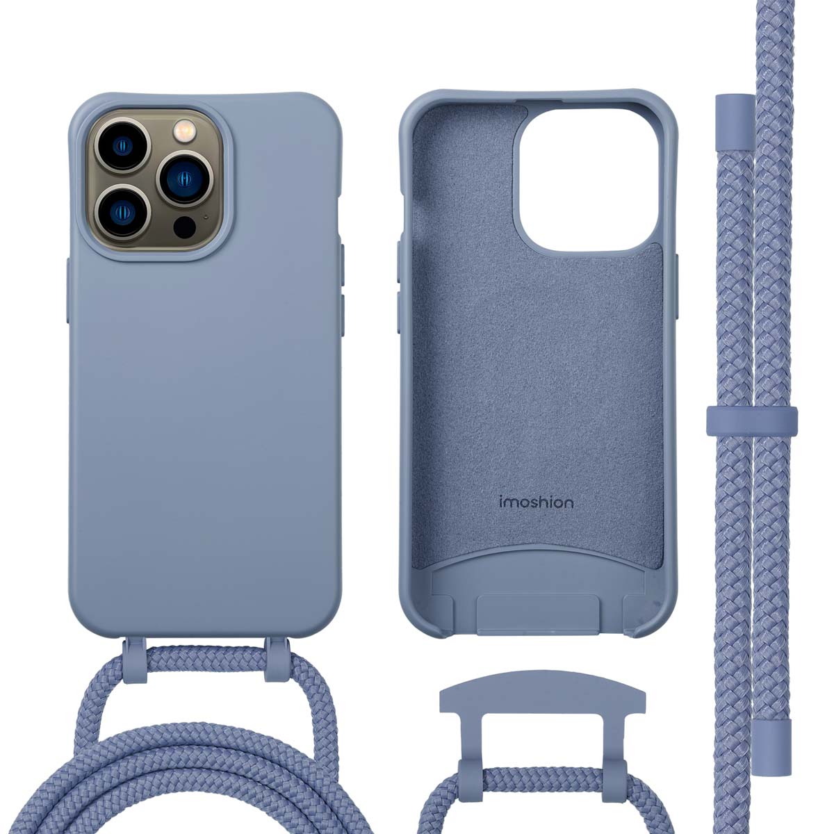 imoshion Color Backcover mit abnehmbarem Handykette und MagSafe für das Apple iPhone 13 Pro - Ash Blue