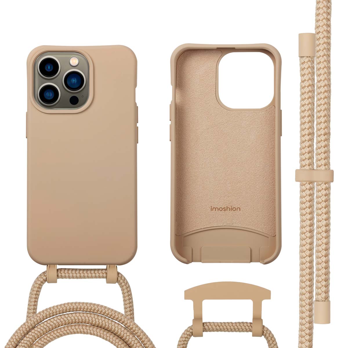 imoshion Color Backcover mit abnehmbarem Handykette und MagSafe für das Apple iPhone 13 Pro - Nude